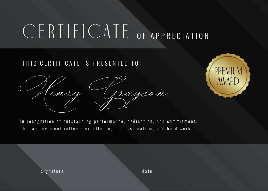 Premium black - certificado