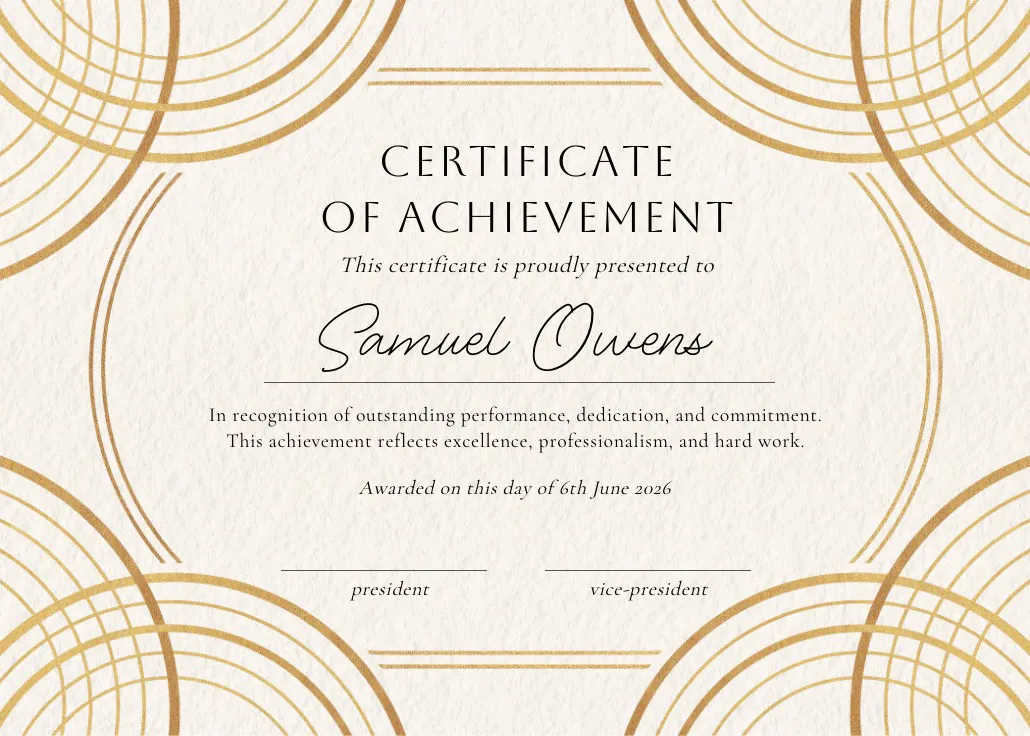 Royal arches - certificado