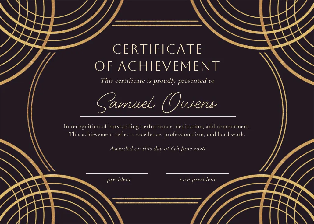 Royal arches - certificato