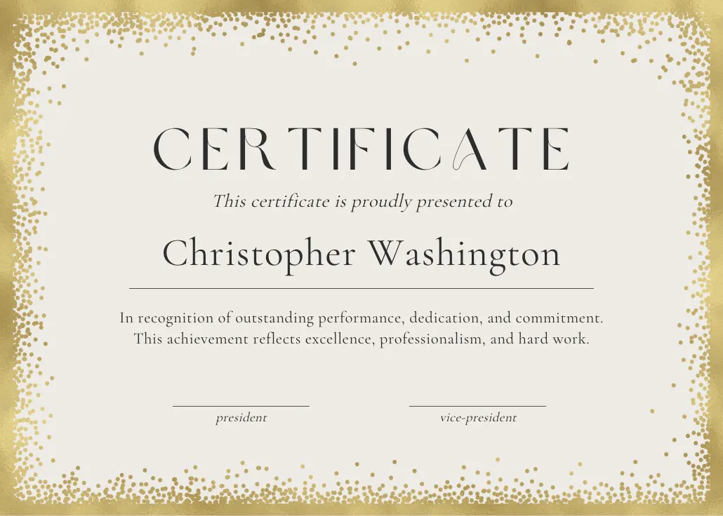 Shimmer frame - certificado