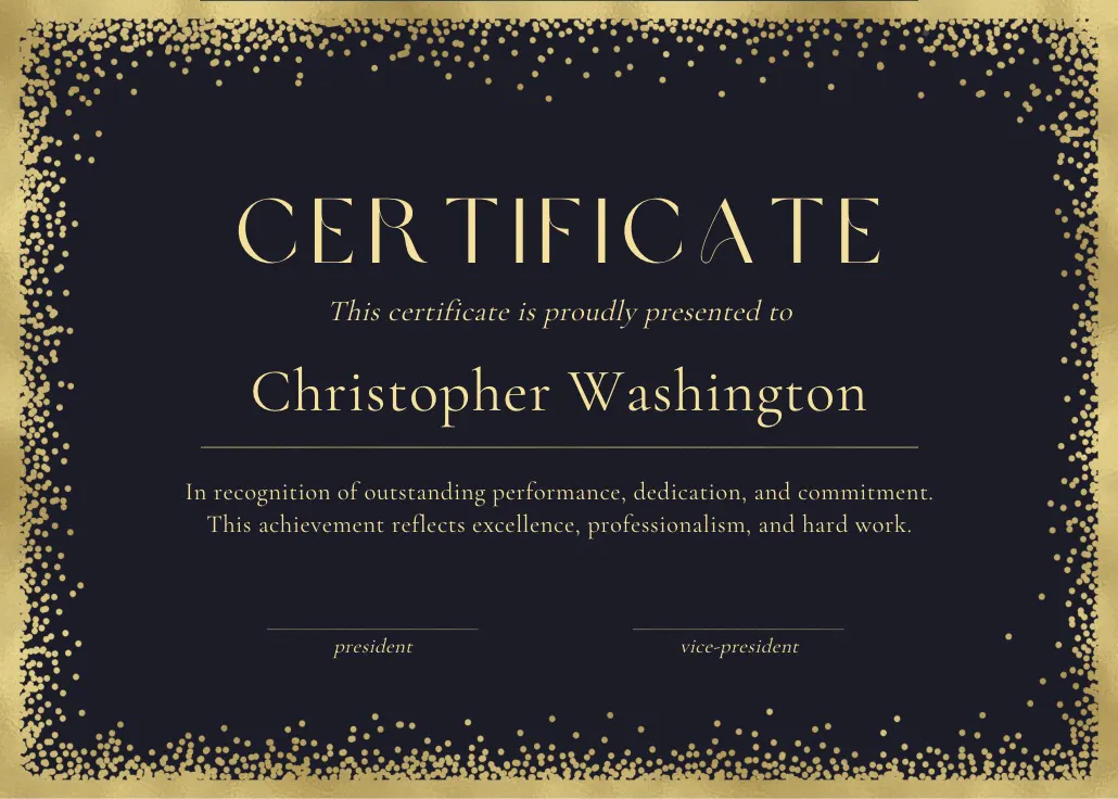 Shimmer frame - certificato