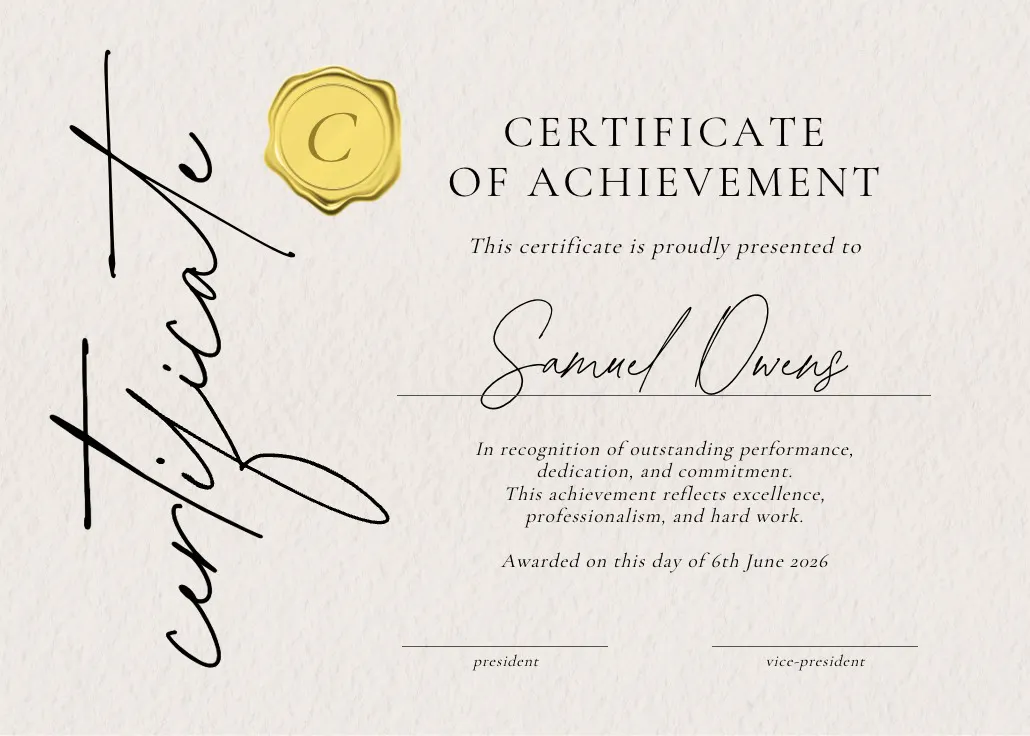 Simply elegant paper - certificado