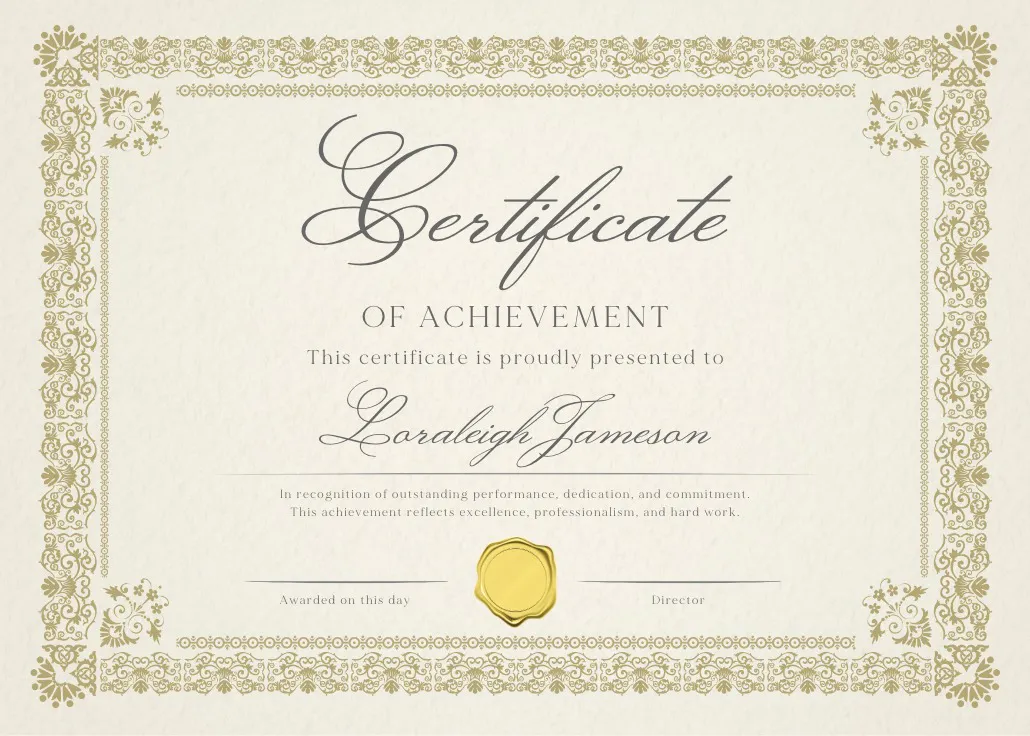 Vintage certificate - certificado