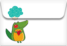 Alligator Love- Printable Envelope Template