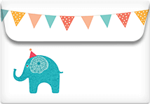 Circus Elephant- Printable Envelope Template