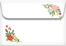 Retro Flowers- Printable Envelope Template
