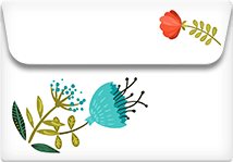Colorful Flowers- Printable Envelope Template