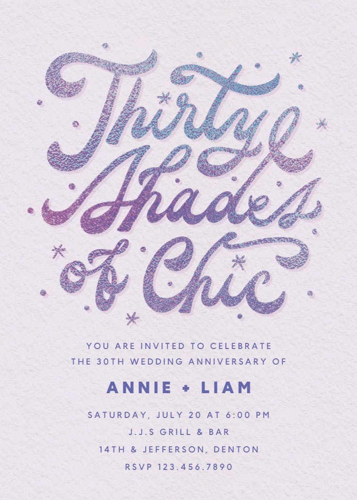 30 tonal typography - anniversary invitation