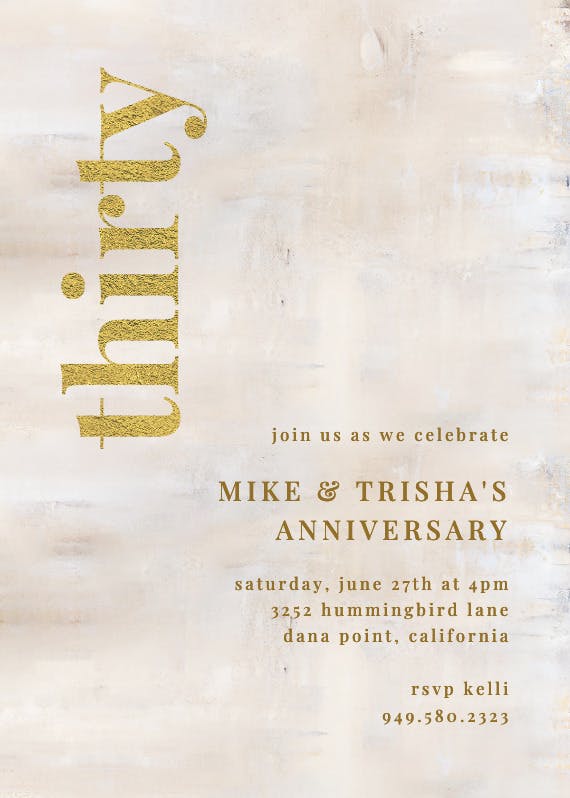 30 years love - anniversary invitation