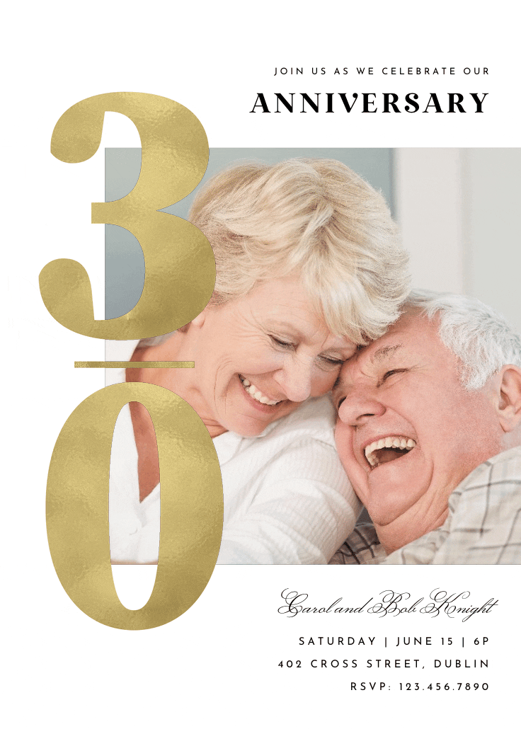 30 years shining - anniversary invitation