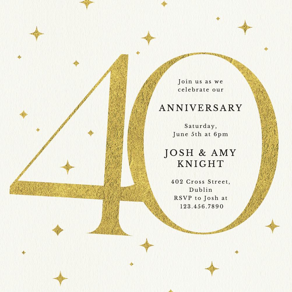 40 strong - anniversary invitation