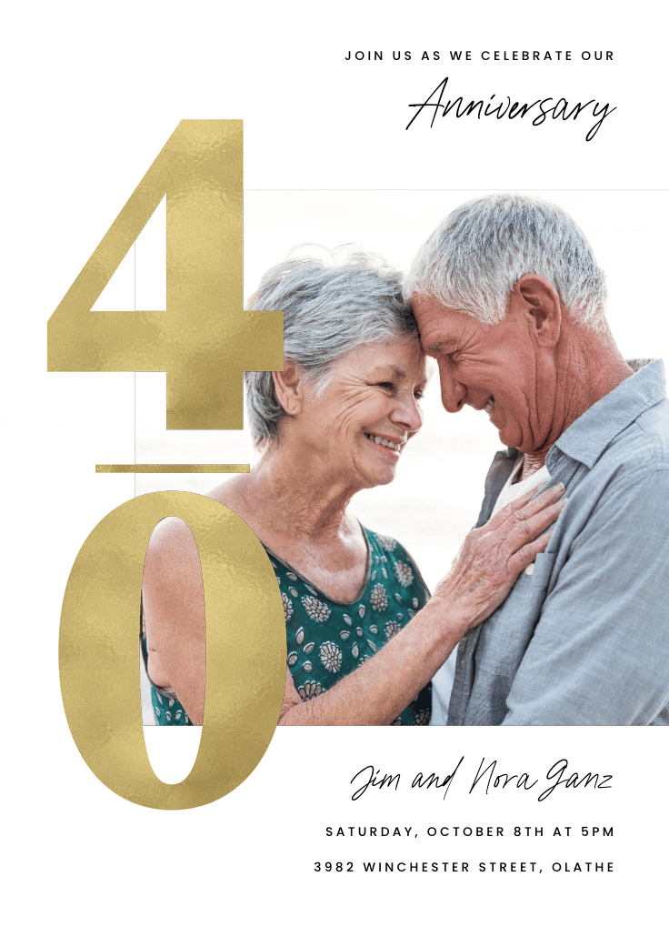 40 years shining - anniversary invitation