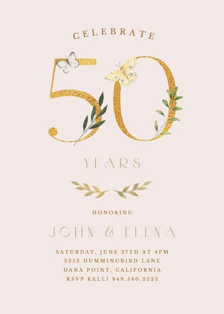 50 Bits Of Love - Anniversary Invitation Template | Greetings Island