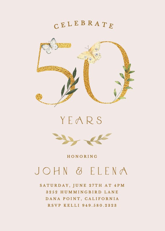 50 bits of love - anniversary invitation