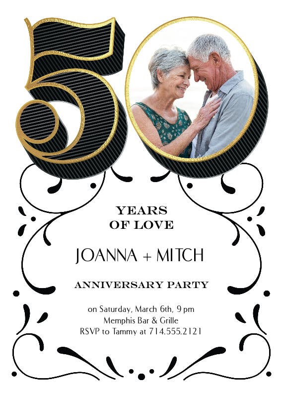 50 years of love - anniversary invitation