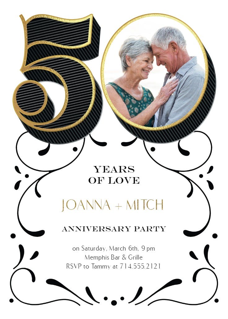 50 years of love - anniversary invitation