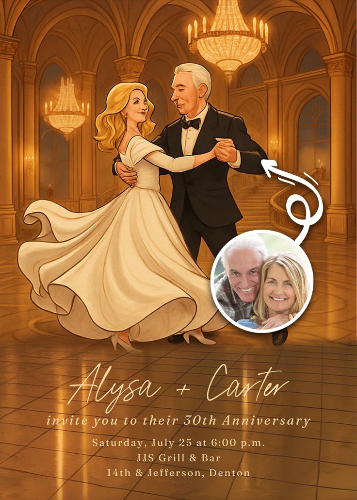 A dance to forever - anniversary invitation