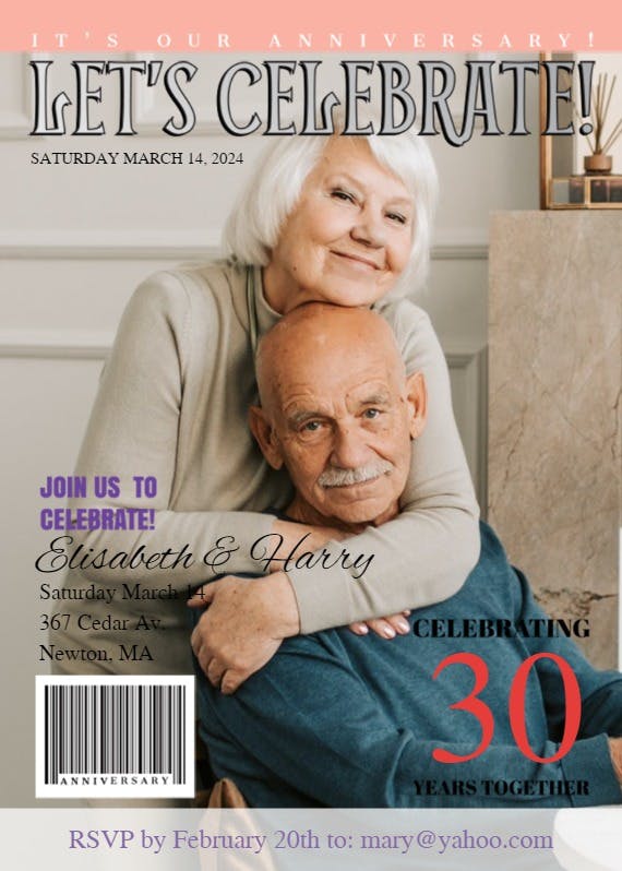 Anniversary celebration magazine -  invitación de aniversario