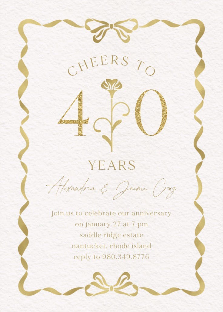 Art deco detail - anniversary invitation