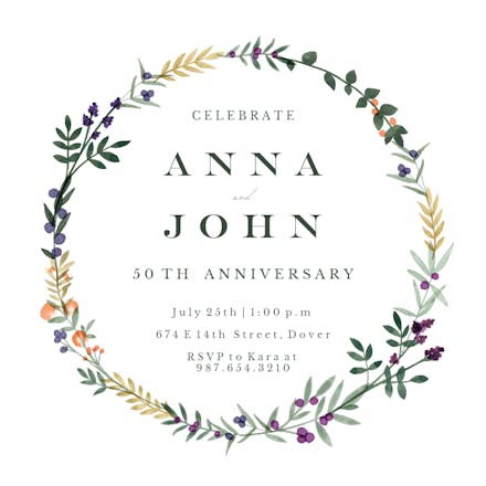 Autumn frame - Invitación De Aniversario