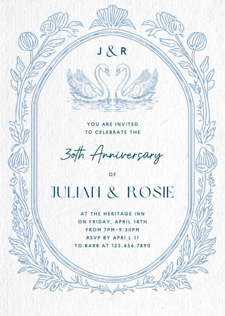Baroque border - anniversary invitation