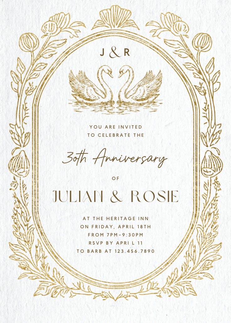 Baroque border - anniversary invitation