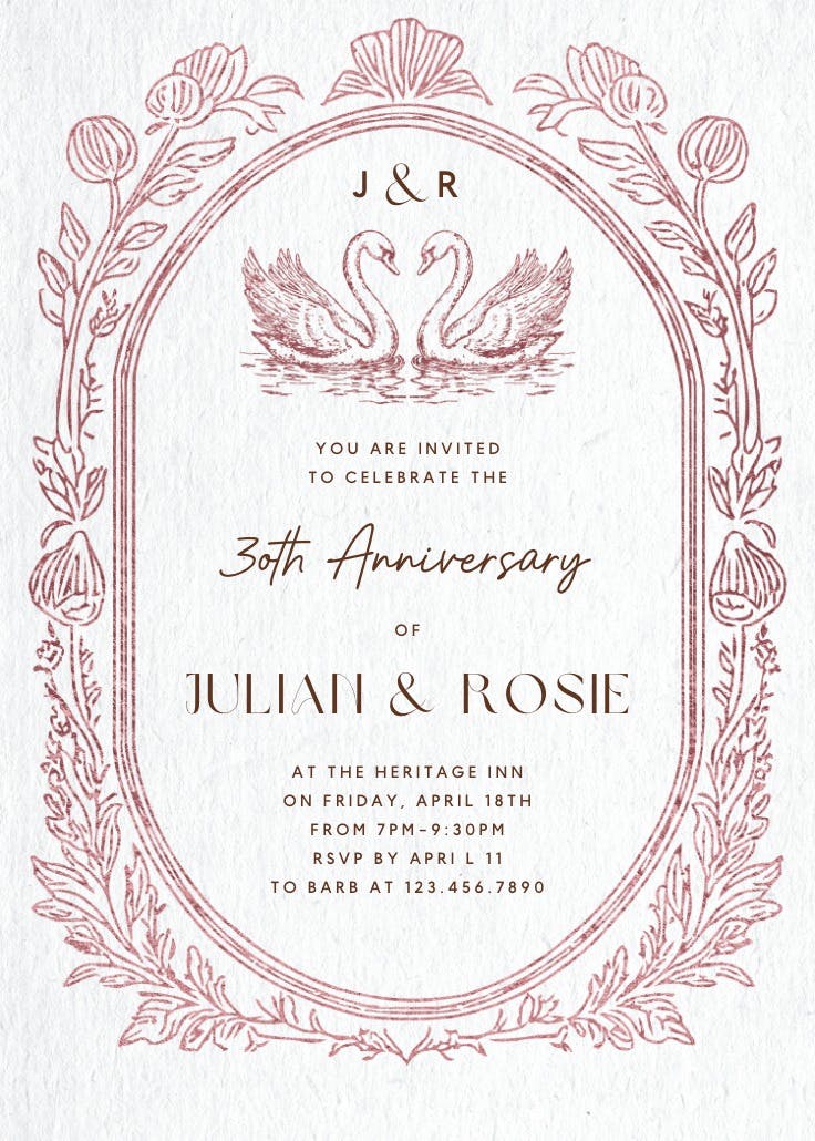 Baroque border - anniversary invitation