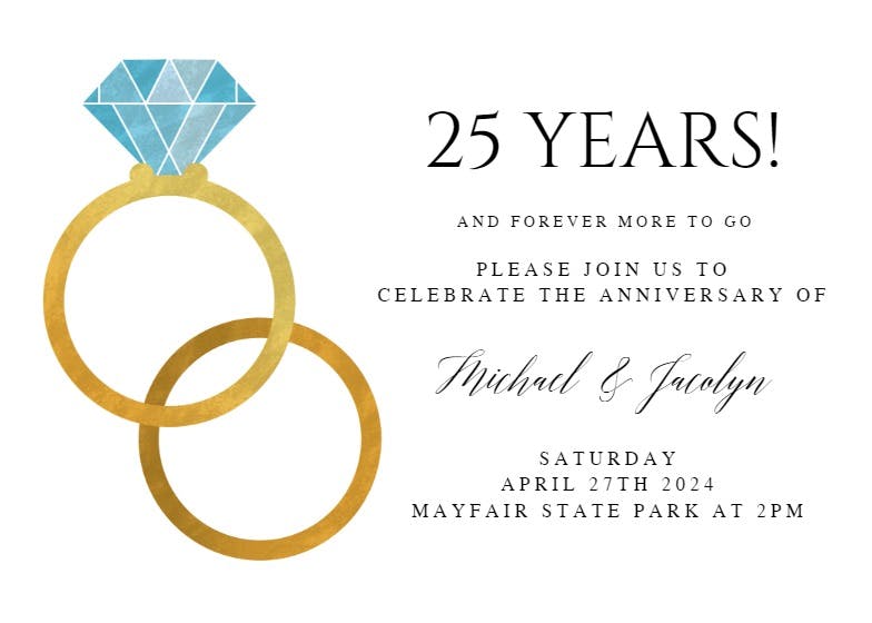 Big rings - anniversary invitation