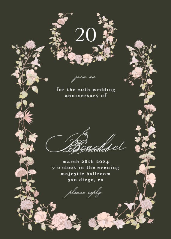 Blessed blossoms - anniversary invitation