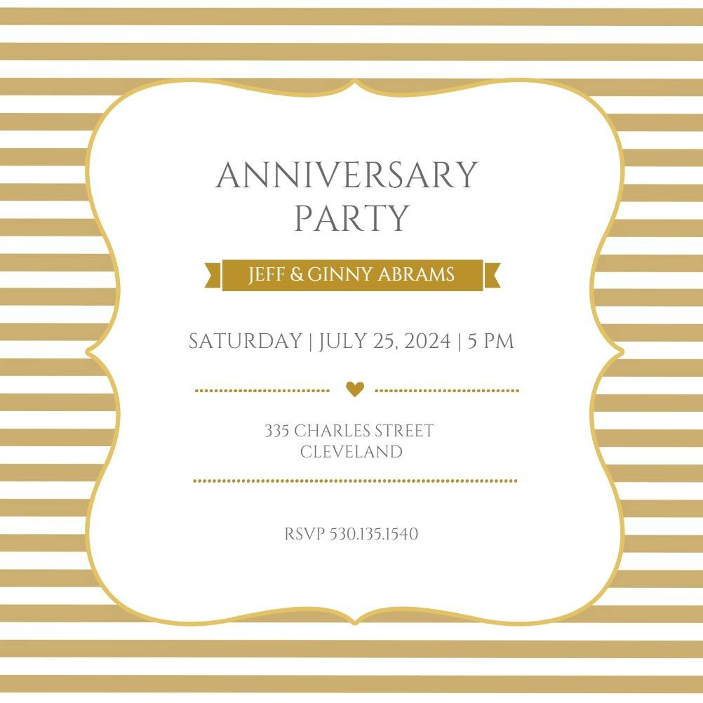 Blue and white - anniversary invitation