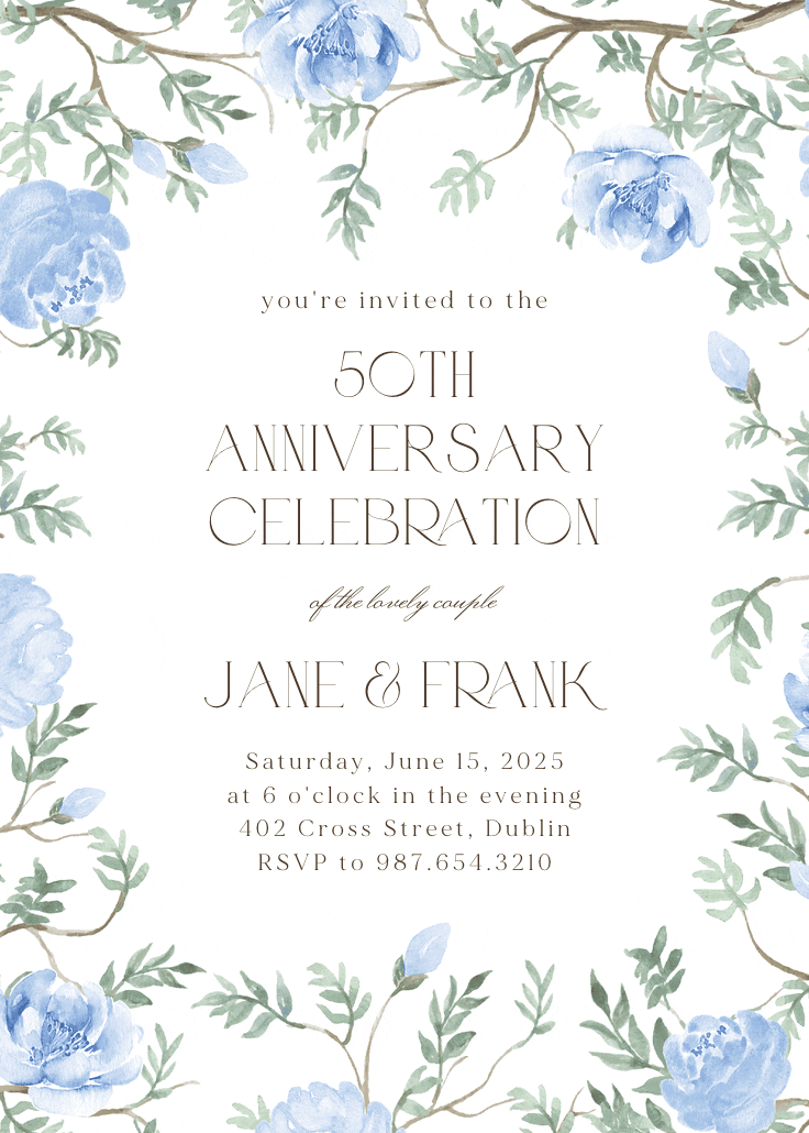 Blue union - anniversary invitation