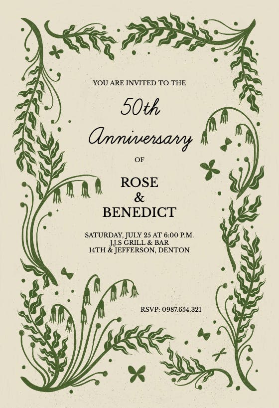 Bluebells - anniversary invitation