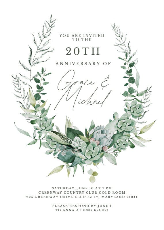 Branching out - anniversary invitation