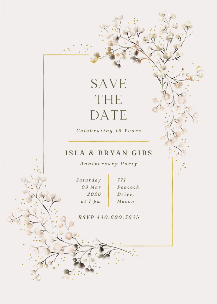 Breathless - anniversary invitation