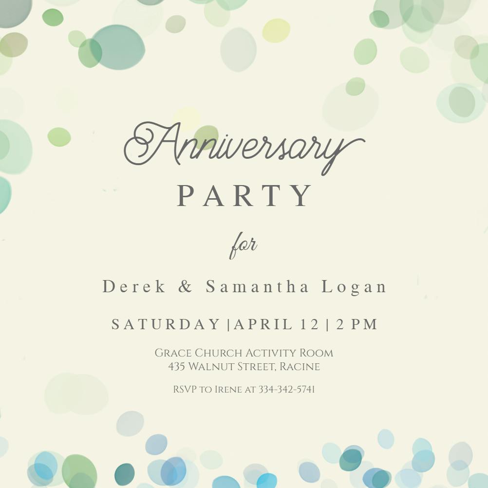 Bubbly background - anniversary invitation