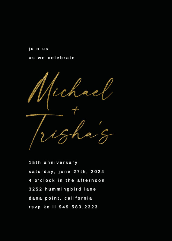 Calligraphy names - Anniversary Invitation Template (Free) | Greetings ...