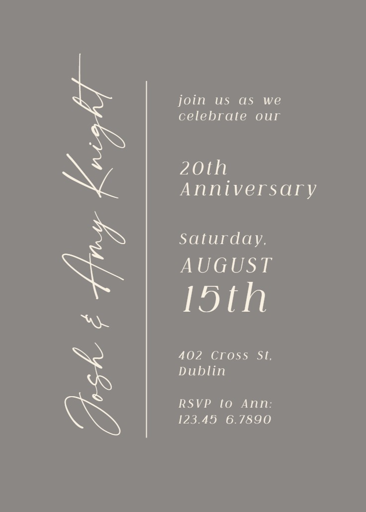 Elegant Golden Lines - Anniversary Invitation Template (Free ...