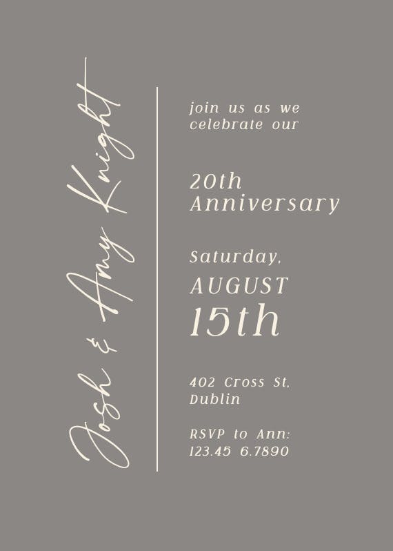 Charming union - anniversary invitation