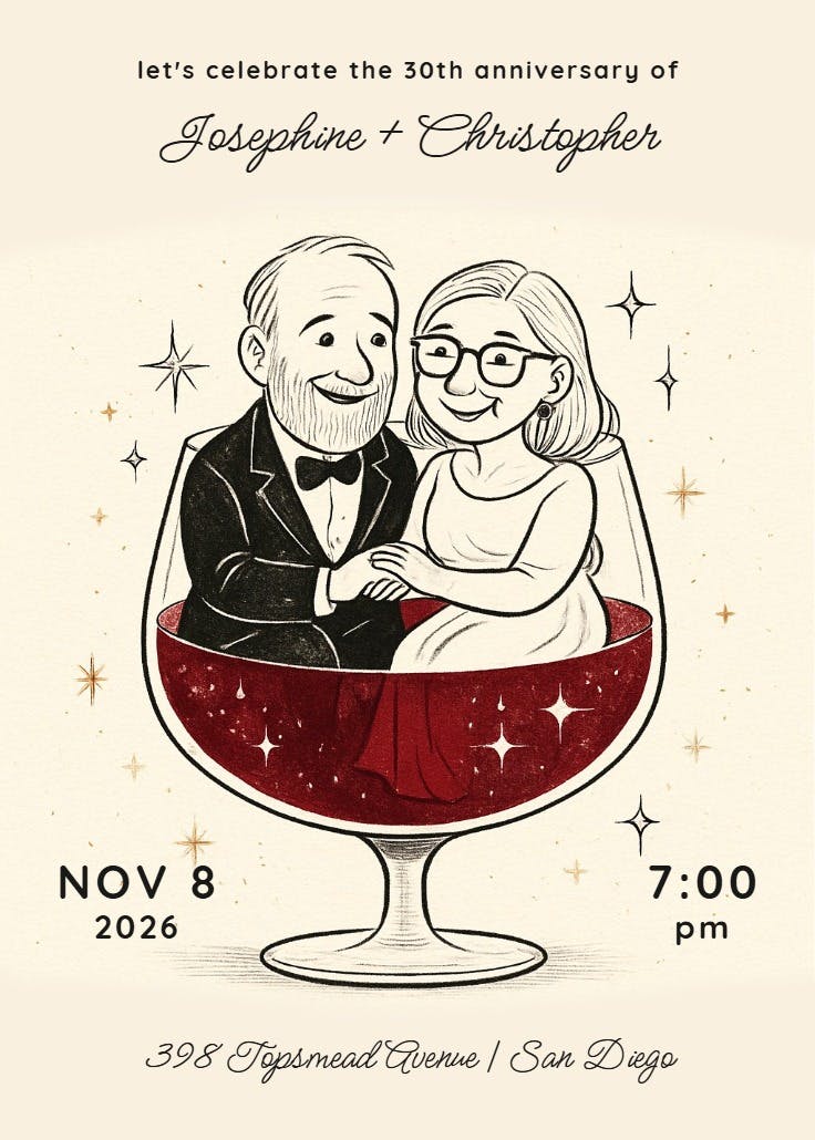 Cheers to forever - anniversary invitation