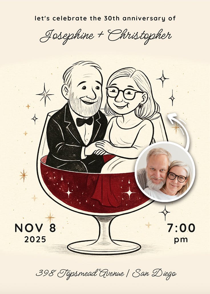 Cheers to forever - anniversary invitation