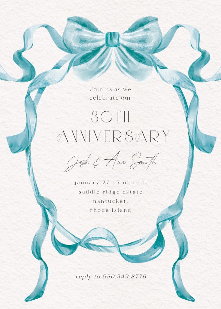 Classic ribbon - anniversary invitation