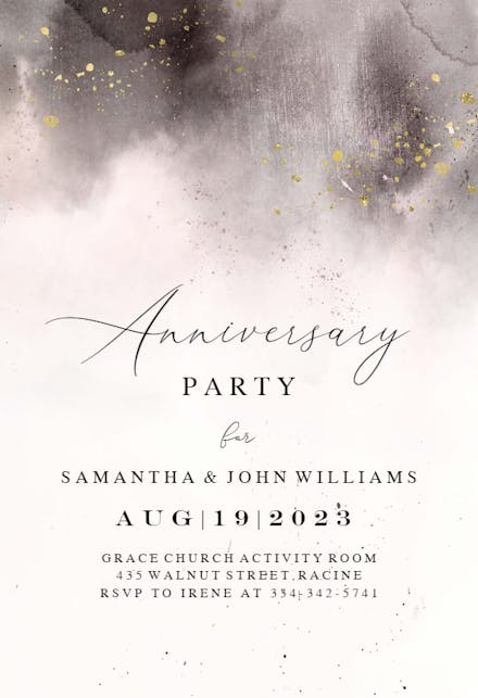 Cold Blush - Invitación De Aniversario