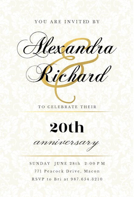 Dappled Distinction - Invitación De Aniversario