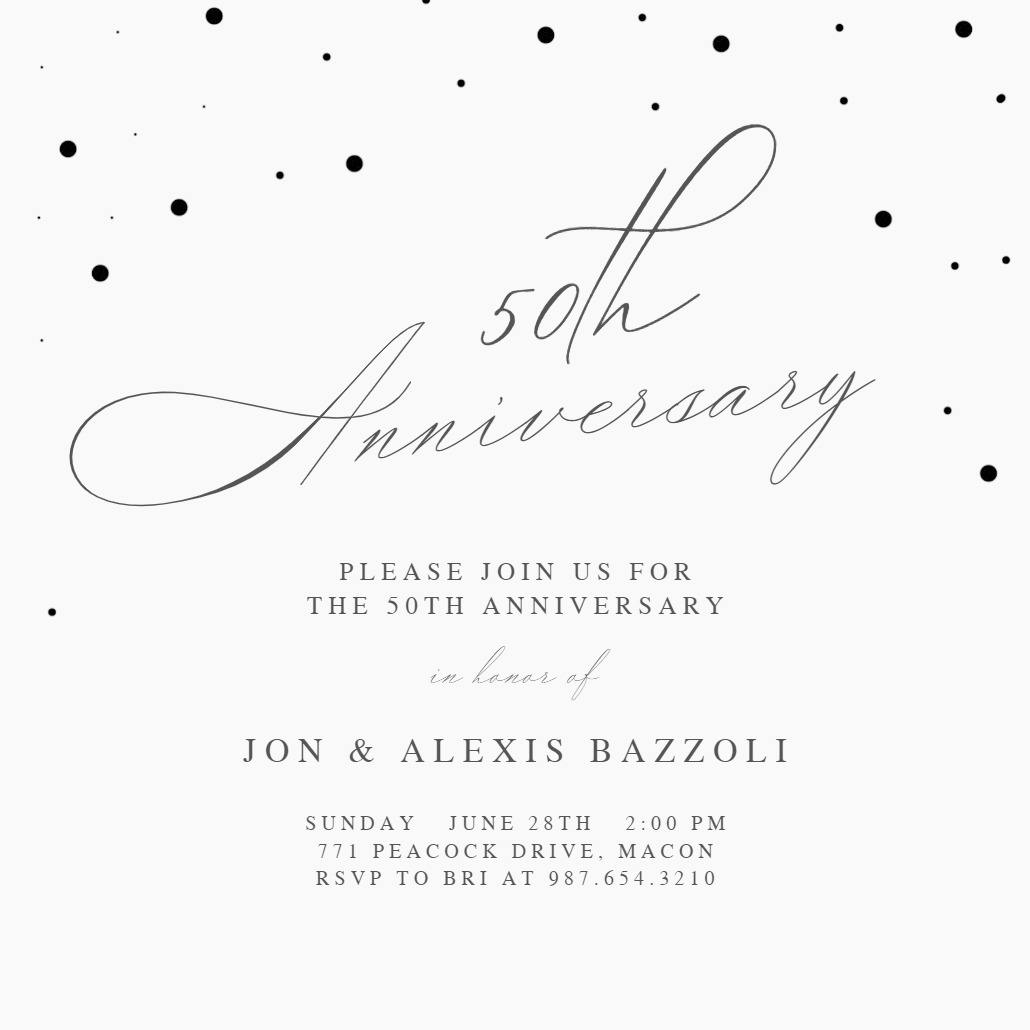 Dots detail - anniversary invitation