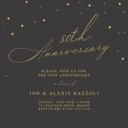 Dots Detail - Anniversary Invitation Template (Free) | Greetings Island