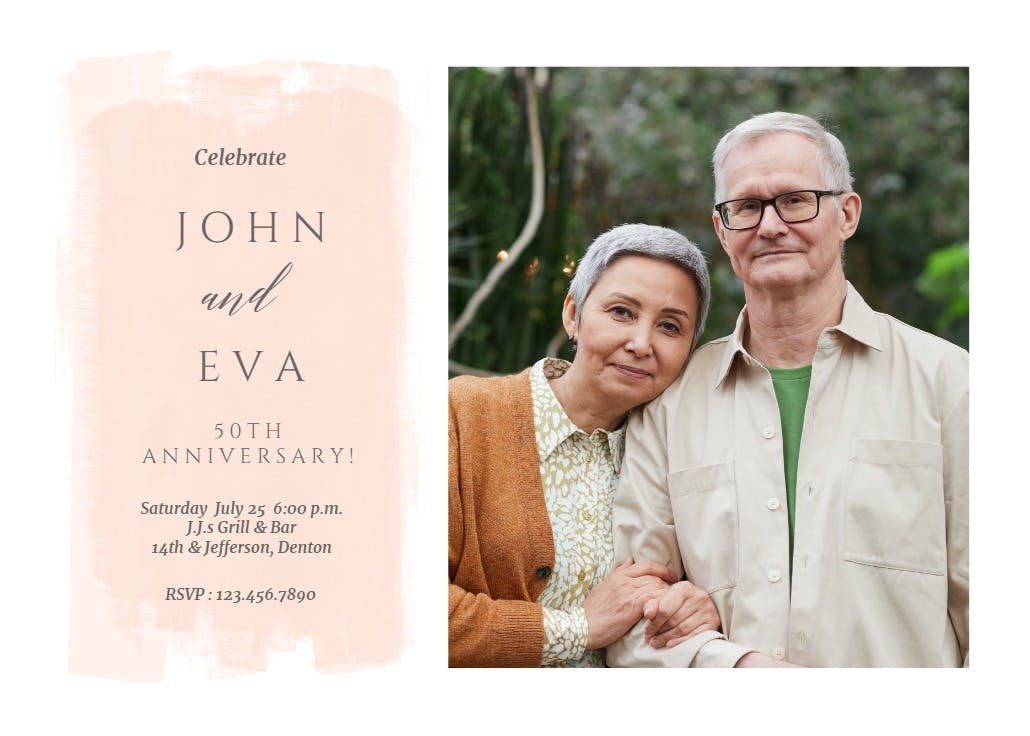 Elegant brush stroke - anniversary invitation