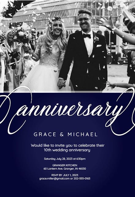 Elegant calligraphy - Invitación De Aniversario