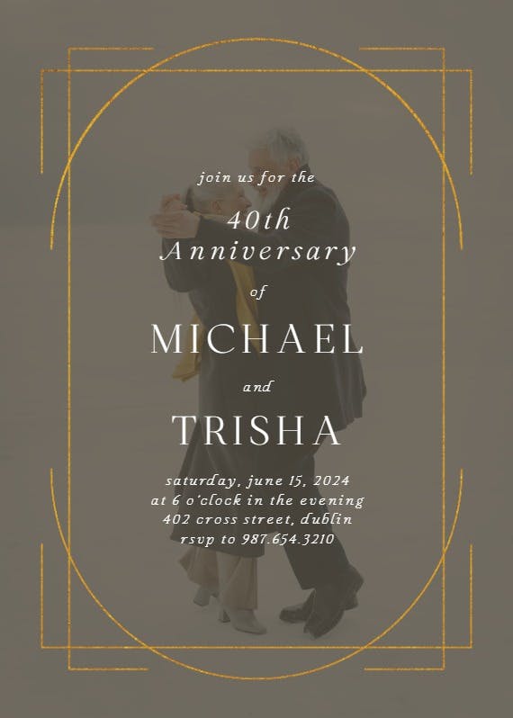 Elegant lines - anniversary invitation