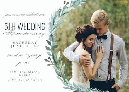 Evergreen photo - Invitación De Aniversario