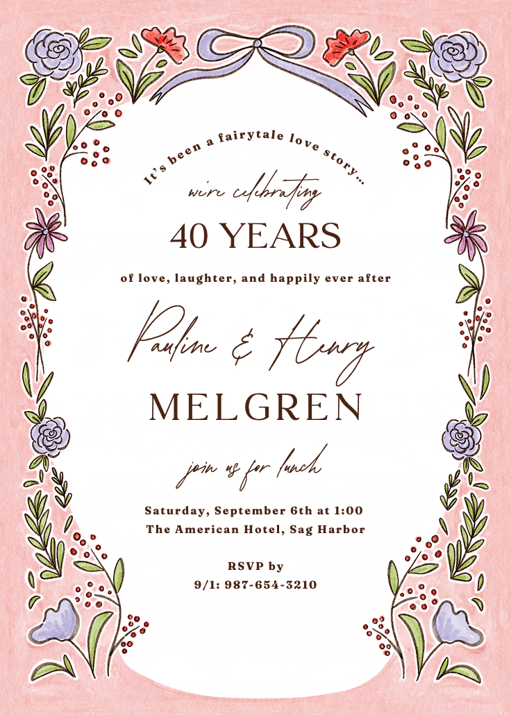 Fairytale love - anniversary invitation